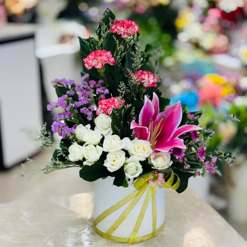 Elegant Mixed Floral Box Arrangement | Send Gift To Bangladesh | GifftingBD