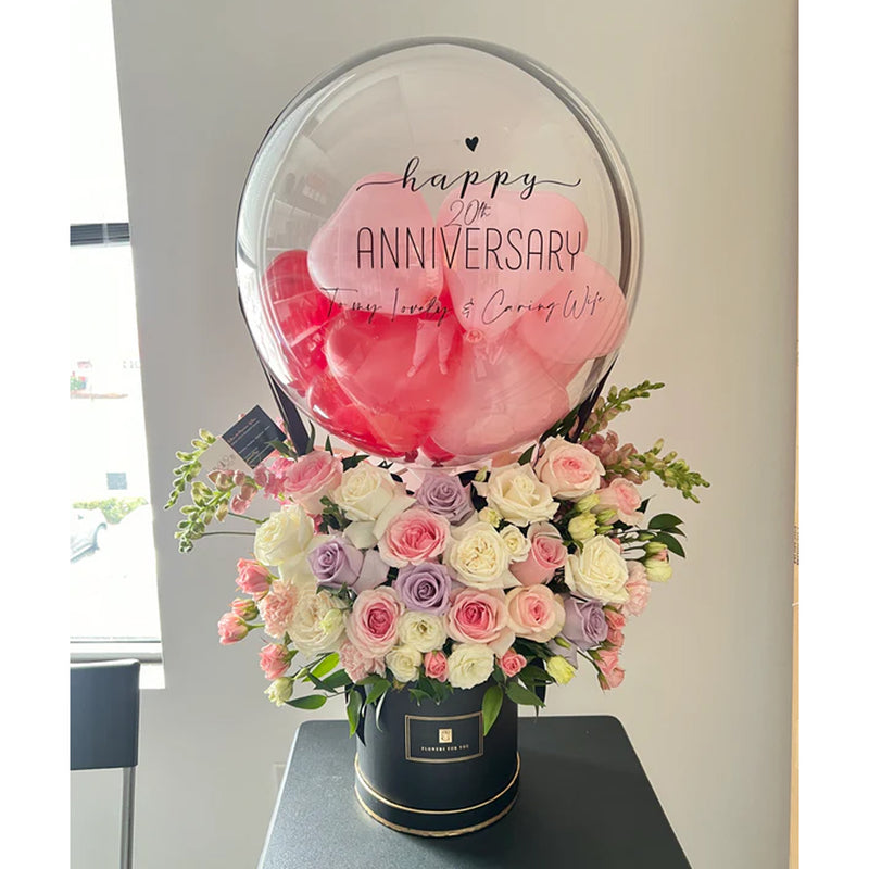 Anniversary Hot Air Balloon With Fresh Flowers | Send Gift in Bangladesh