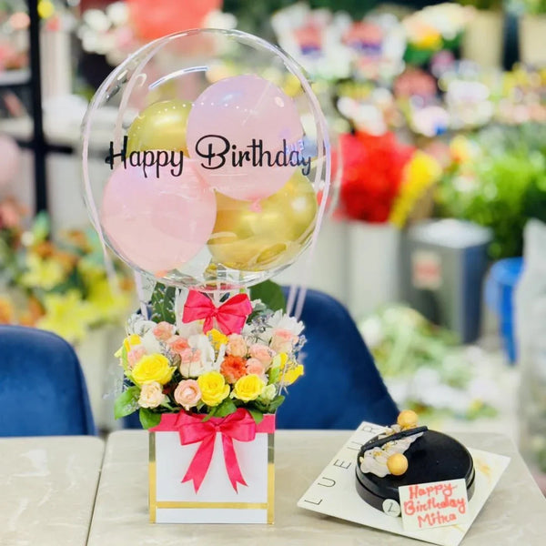 Ultimate Birthday Flower, Cake & Balloon Gift Set