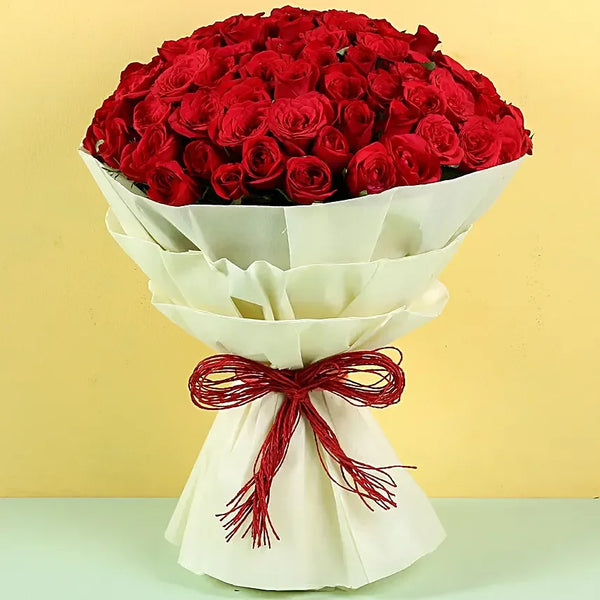 100 Red Roses Bouquet Authentic Love Gift | GiftingBD