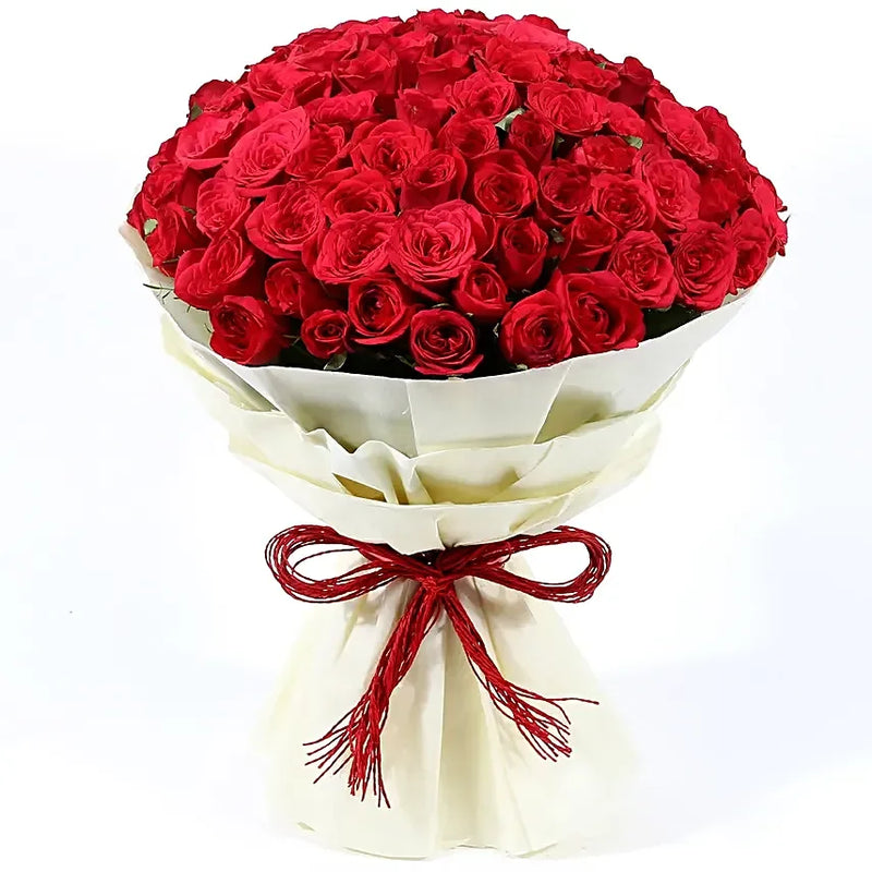 100 Red Roses Bouquet Authentic Love Gift | GiftingBD